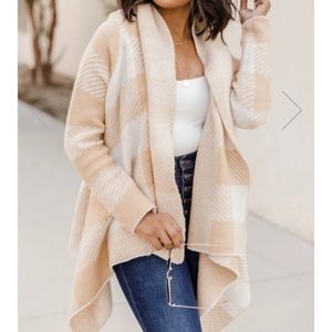 Pink Lily plaid cardigan